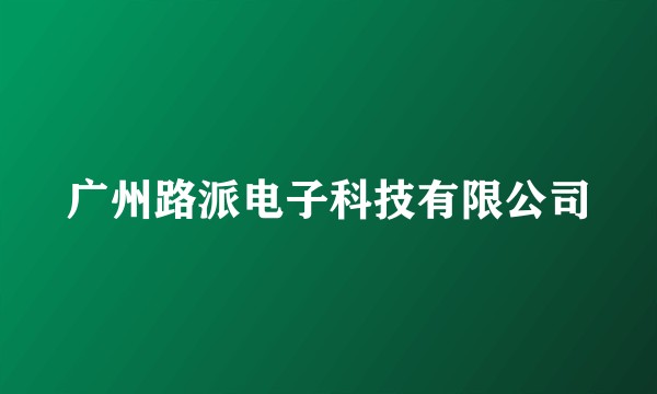广州路派电子科技有限公司