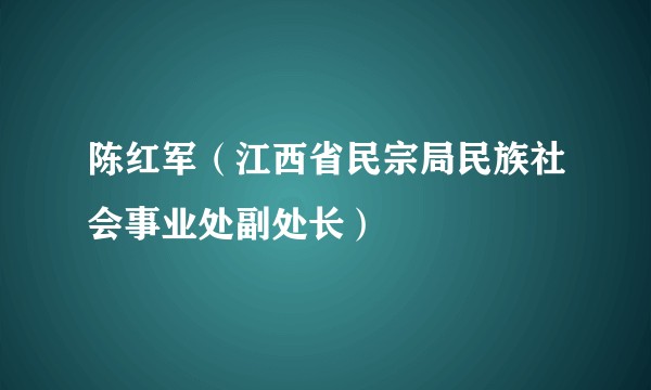 陈红军（江西省民宗局民族社会事业处副处长）
