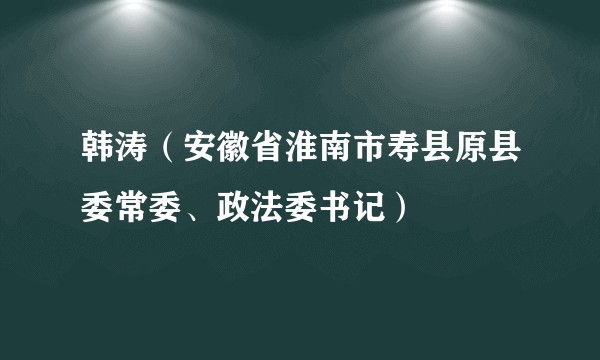 韩涛（安徽省淮南市寿县原县委常委、政法委书记）