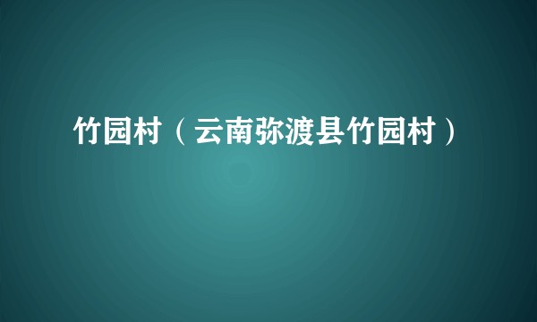 竹园村（云南弥渡县竹园村）