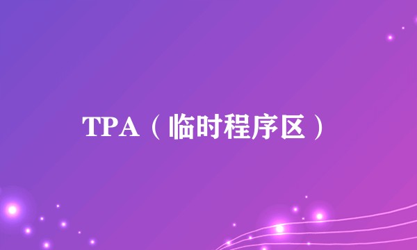 TPA（临时程序区）