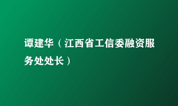 谭建华（江西省工信委融资服务处处长）