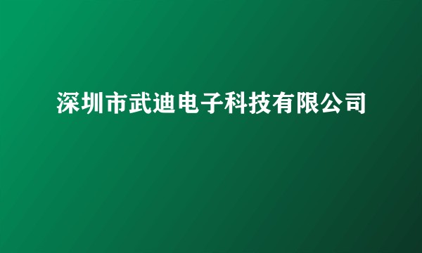 深圳市武迪电子科技有限公司