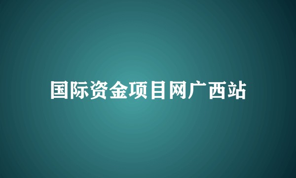 国际资金项目网广西站
