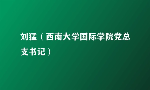 刘猛（西南大学国际学院党总支书记）