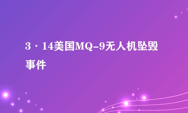 3·14美国MQ-9无人机坠毁事件