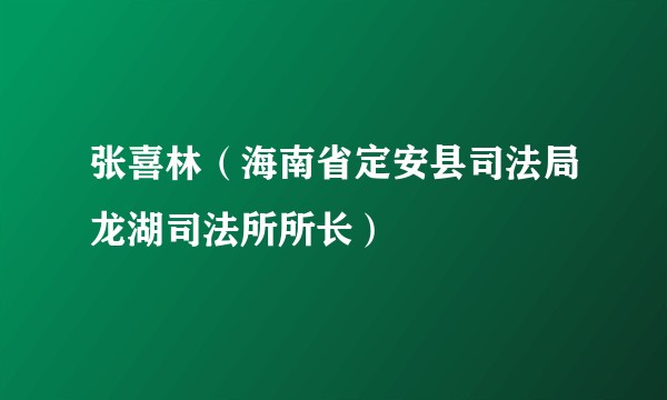 张喜林（海南省定安县司法局龙湖司法所所长）