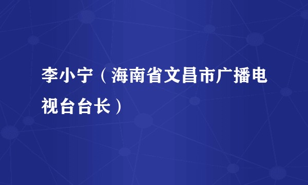 李小宁（海南省文昌市广播电视台台长）