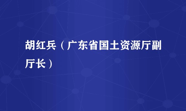 胡红兵（广东省国土资源厅副厅长）