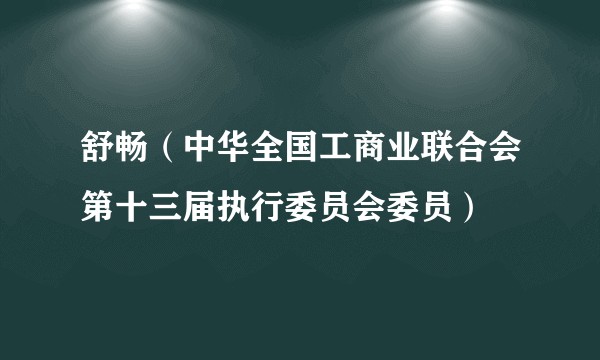舒畅（中华全国工商业联合会第十三届执行委员会委员）