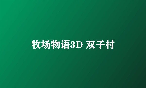 牧场物语3D 双子村