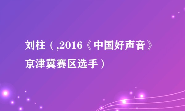 刘柱（,2016《中国好声音》京津冀赛区选手）