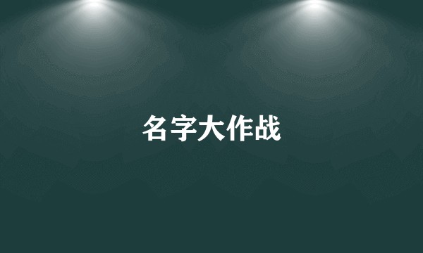 名字大作战