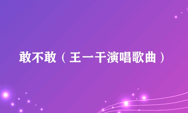 敢不敢（王一干演唱歌曲）
