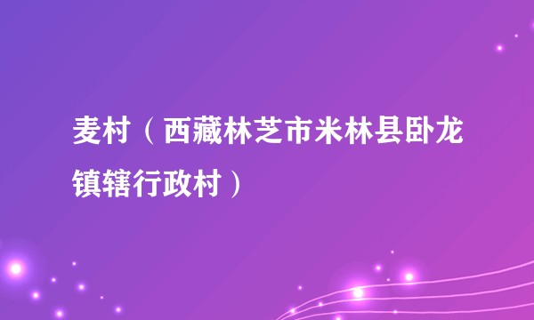 麦村（西藏林芝市米林县卧龙镇辖行政村）
