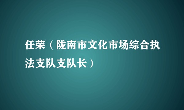 任荣（陇南市文化市场综合执法支队支队长）