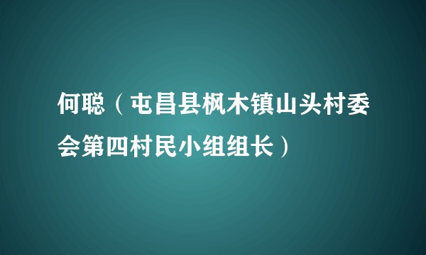 何聪（屯昌县枫木镇山头村委会第四村民小组组长）