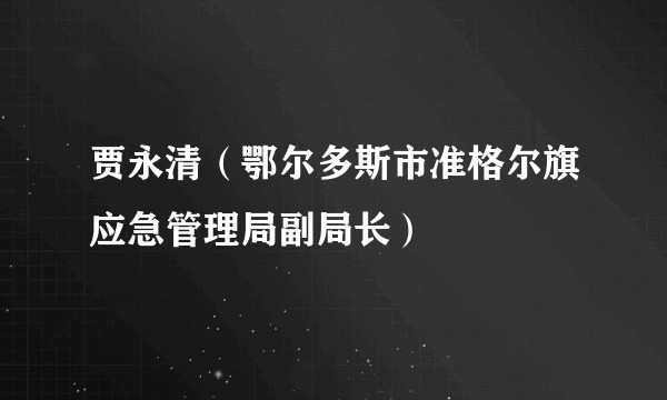贾永清（鄂尔多斯市准格尔旗应急管理局副局长）