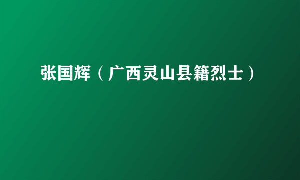 张国辉（广西灵山县籍烈士）