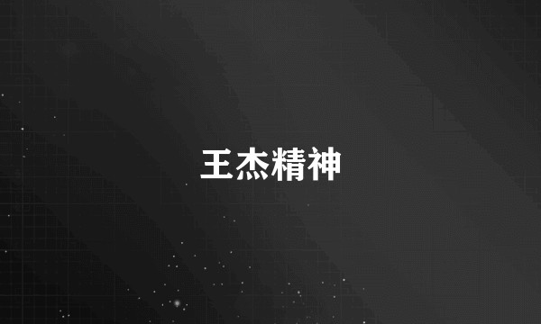 王杰精神