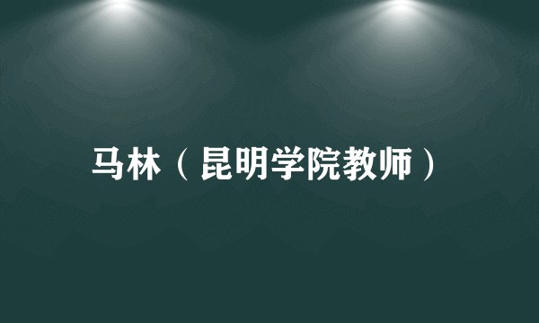 马林（昆明学院教师）