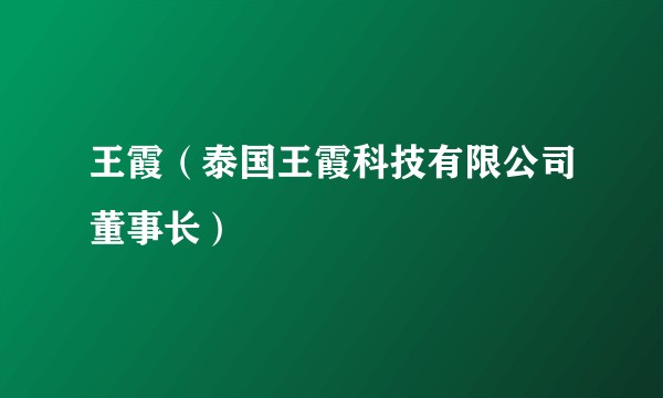 王霞（泰国王霞科技有限公司董事长）