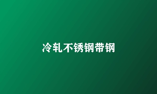 冷轧不锈钢带钢