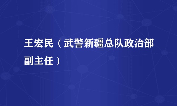 王宏民（武警新疆总队政治部副主任）