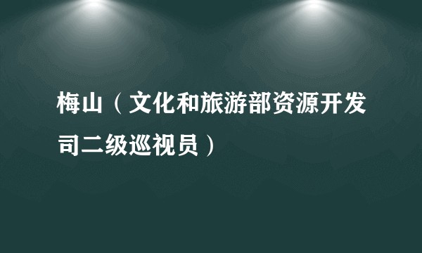 梅山（文化和旅游部资源开发司二级巡视员）