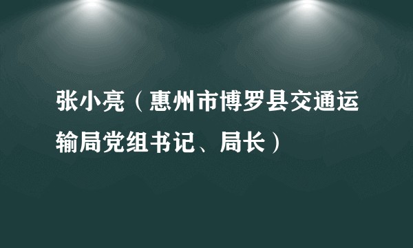 张小亮（惠州市博罗县交通运输局党组书记、局长）
