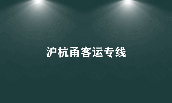 沪杭甬客运专线