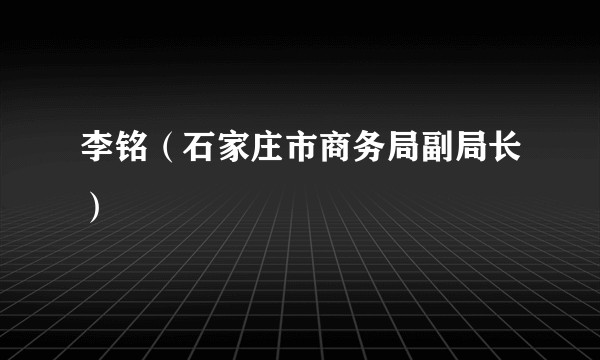 李铭（石家庄市商务局副局长）