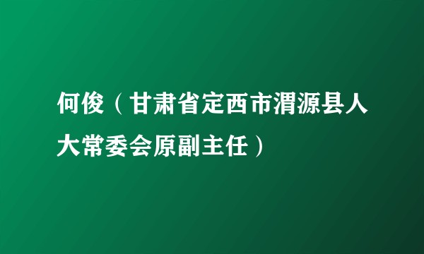 何俊(甘肃省定西市渭源县人大常委会原副主任)