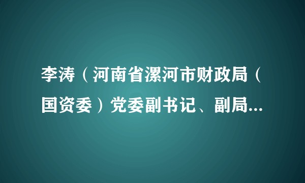 李涛（河南省漯河市财政局（国资委）党委副书记、副局长（副主任）、政府国资委主任）
