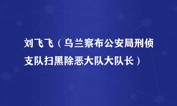 刘飞飞（乌兰察布公安局刑侦支队扫黑除恶大队大队长）