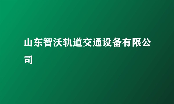 山东智沃轨道交通设备有限公司