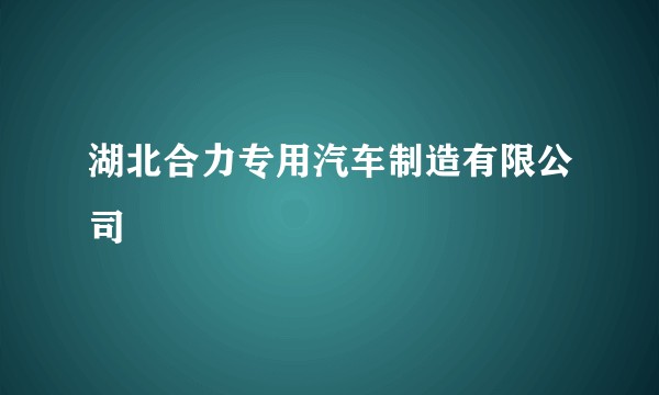 湖北合力专用汽车制造有限公司