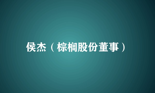 侯杰（棕榈股份董事）