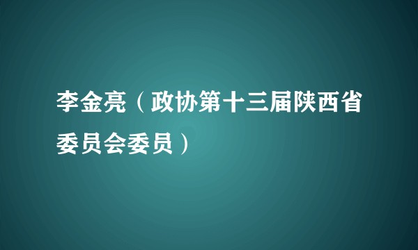 李金亮（政协第十三届陕西省委员会委员）