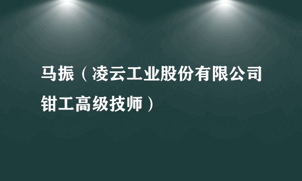 马振（凌云工业股份有限公司钳工高级技师）