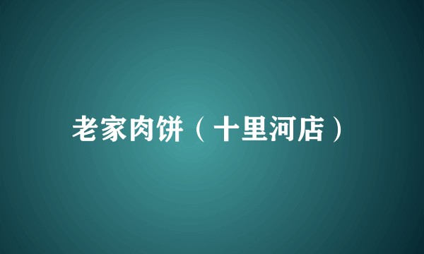 老家肉饼（十里河店）