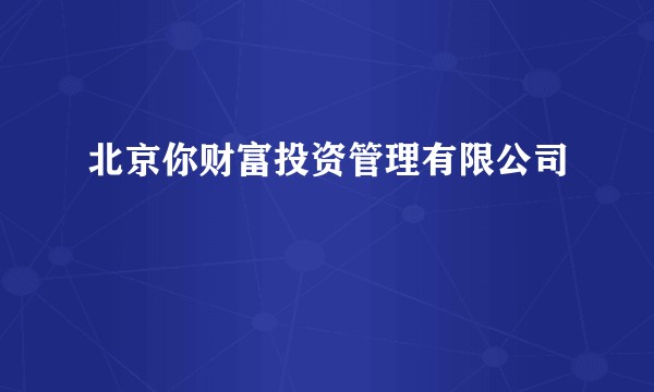 北京你财富投资管理有限公司