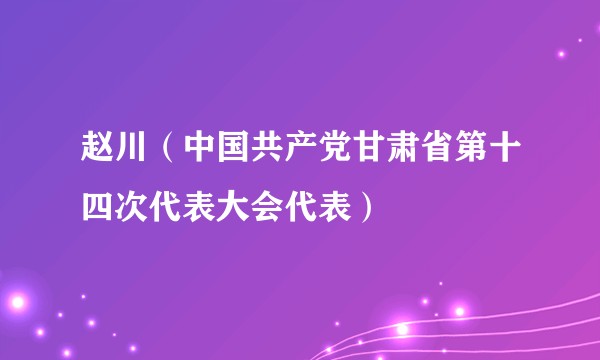 赵川（中国共产党甘肃省第十四次代表大会代表）