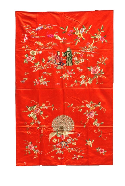 刺绣张敞画眉门帘