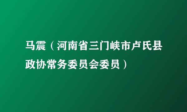 马震（河南省三门峡市卢氏县政协常务委员会委员）