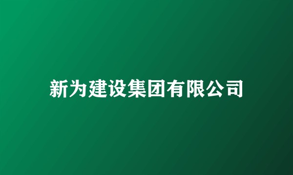 新为建设集团有限公司