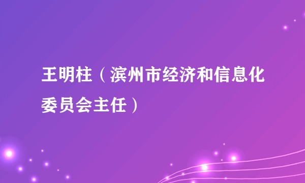 王明柱（滨州市经济和信息化委员会主任）