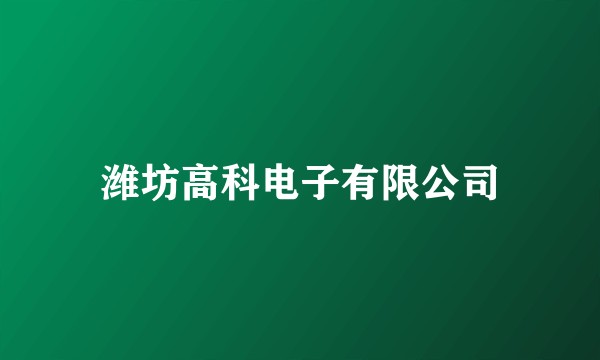 潍坊高科电子有限公司