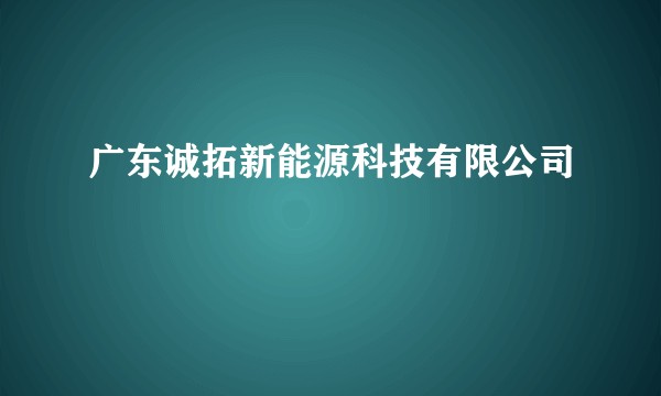 广东诚拓新能源科技有限公司