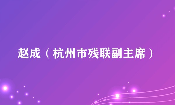 赵成（杭州市残联副主席）